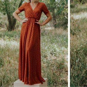 Baltic Born Venice Lace Maxi Dress, Sz: S, Color: rust